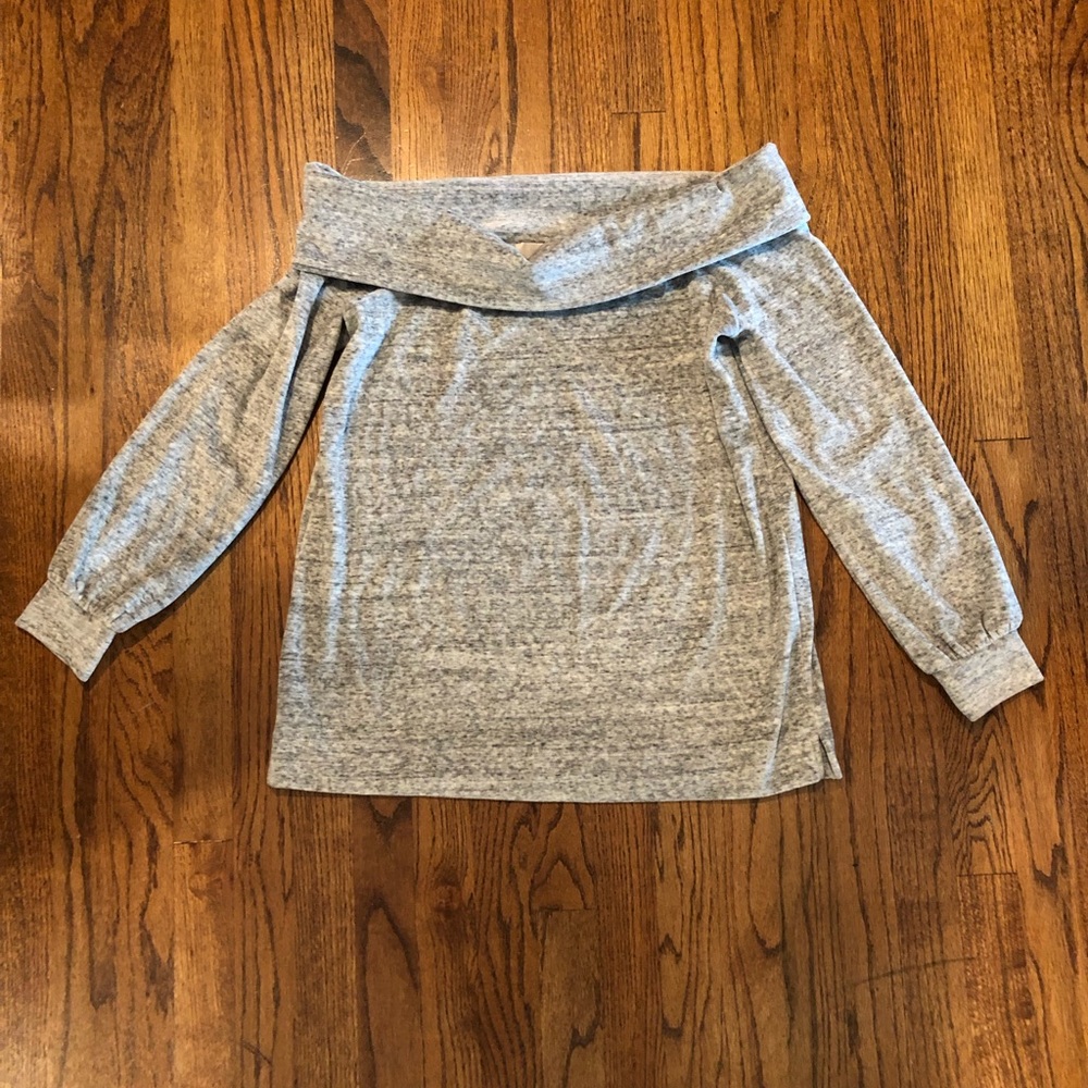 LOFT fuzzy soft off-shoulder sweatshirt